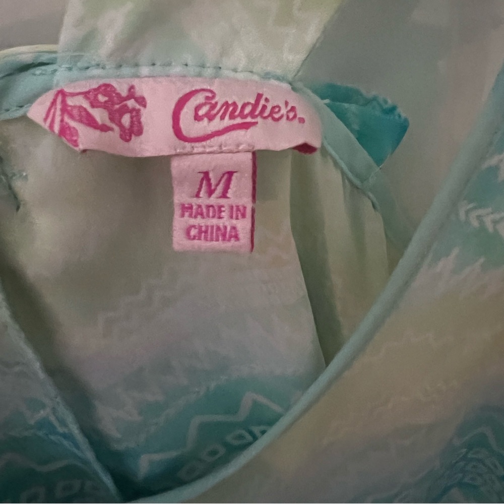 Cute sheer summer colors top pretty bow on the back